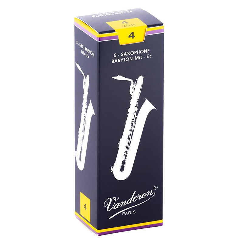 翌日配達 VANDOREN 《硬さ：4》バリトンサックス用リード バンドレン Traditional(青箱) 【宅配便発送】【正規輸入品】