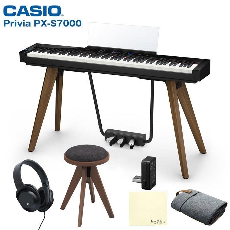 翌日配達 CASIO 【キャッシュバックキャンペーン実施中！】Privia PX-S7000BK ブラック 純正スツール(高低自在)セット カシオ プリヴィア (セルフ組立・玄関先お渡し) (特典：練習用ヘッドホン＆お手入れクロス付...