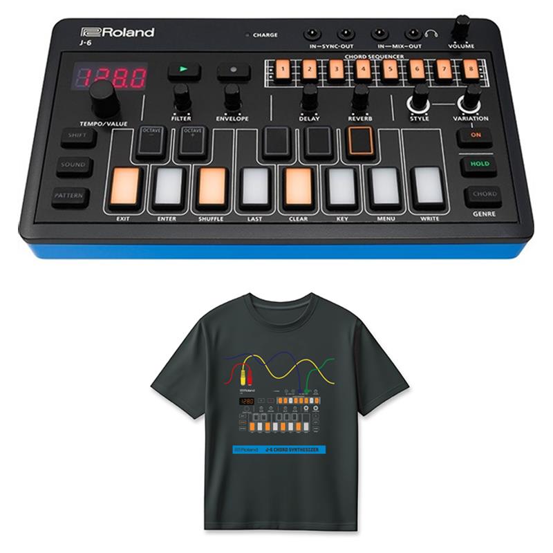 Roland (Tシャツセット)J-6 CHORD SYNTHESIZER (AIRA Compact) & J-6 T-Shirts DesignA 2XL (RT/J-6A2XL) セット ローランド
