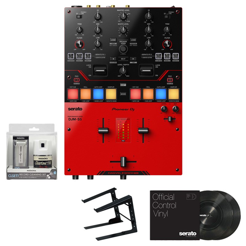 翌日配達 Pioneer DJ DJM-S5 PCスタンド+コントロールヴァイナル+クリーナー SET