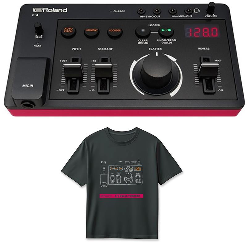 Roland (Tシャツセット)E-4 VOICE TWEAKER(AIRA Compact) & E-4 T-Shirts DesignB L (RT/E-4BL) セット ローランド