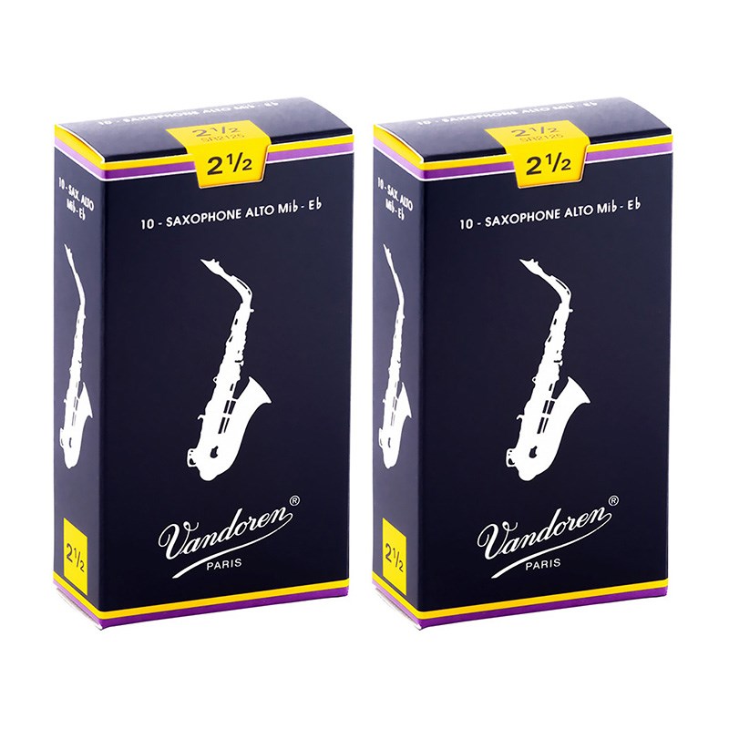 VANDOREN 【2個セット】《硬さ：2-1/2》アルトサックス用リード バンドレン Traditional (青箱) 【宅配便発送】【正規輸入品】