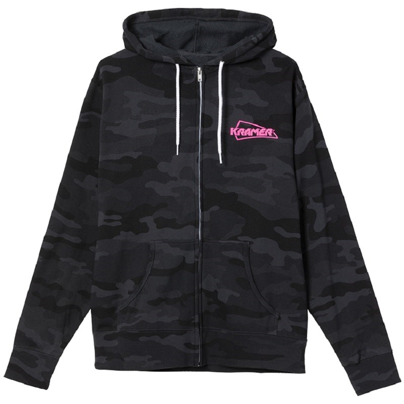 翌日配達 Gibson 【春得セール】 Kramer Camo Fullzip Hoodie (Black)， (Large) [GA-KHDCMOLG]