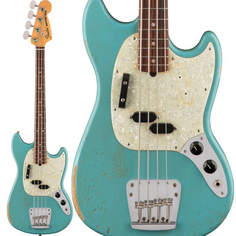 Fender MEX JMJ Road Worn Mustang Bass (Faded Daphne Blue)