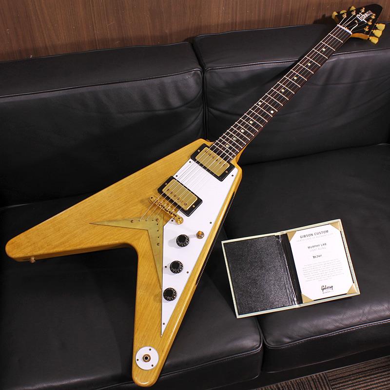 Gibson Murphy Lab 1958 Korina Flying V Reissue Natural w/White Pickguard Light Aged SN.8 5741