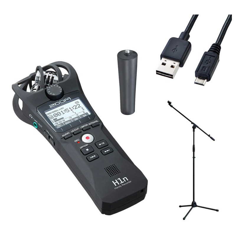 【楽天市場】ZOOM H1n マイクアダプタ・スタンド/USBケーブルセット：イケベ楽器 イケシブ