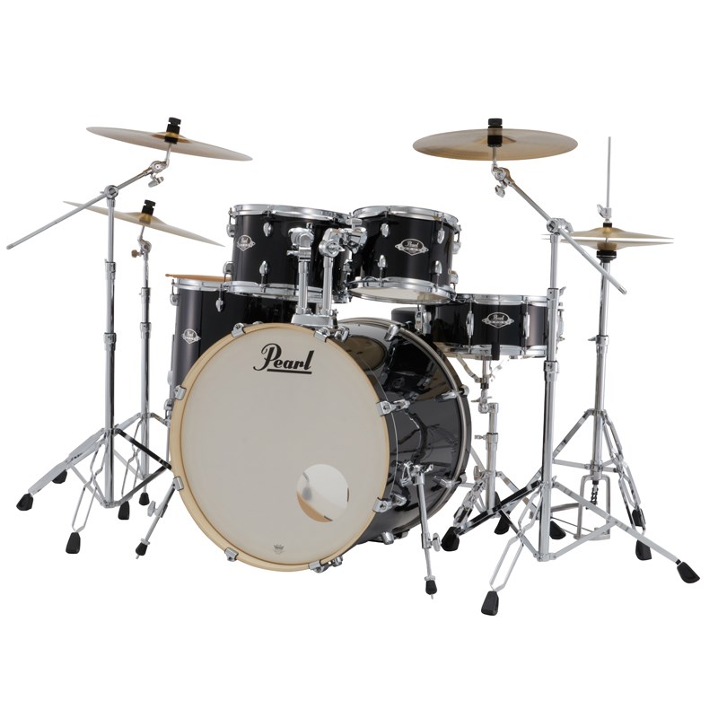 Pearl EXX725SN/C-2CS #31 [EXPORT スタンダードサイズ ドラムセット / 2クラッシュシンバル仕様 - ジェットブラック]【シンバル＆ハードウェア＆スティック付属】｜イケベ楽器 イケシブ