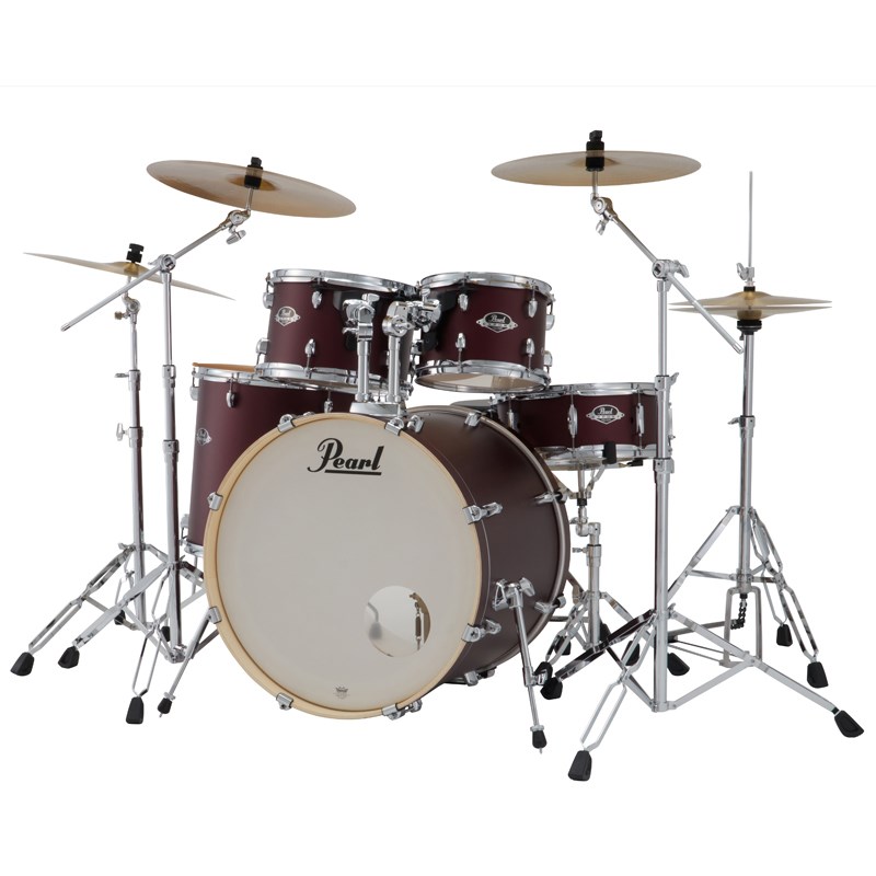 Pearl EXX725SN/C-2CS #864 [EXPORT スタンダードサイズ ドラムセット / 2クラッシュシンバル仕様 - サテンスカーレット]【シンバル＆ハードウェア＆スティック付属】｜イケベ楽器 イケシブ