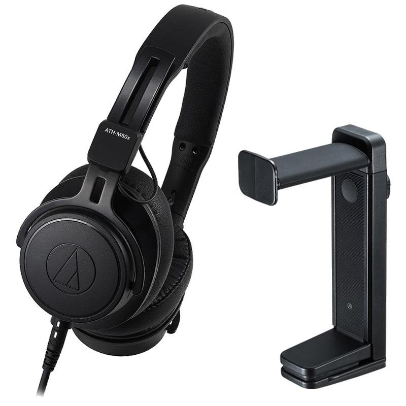 audio-technica 【クリエイター応援キャンペーン】ATH-M60xa+サンワサプライ PDA-STN25BK ヘッドフォンハンガーセット (オーディオテクニカ)(密閉型)(モニターヘッドホン)(サンワサプライ)(ヘッドホンスタンド)｜イケベ楽器 イケシブ