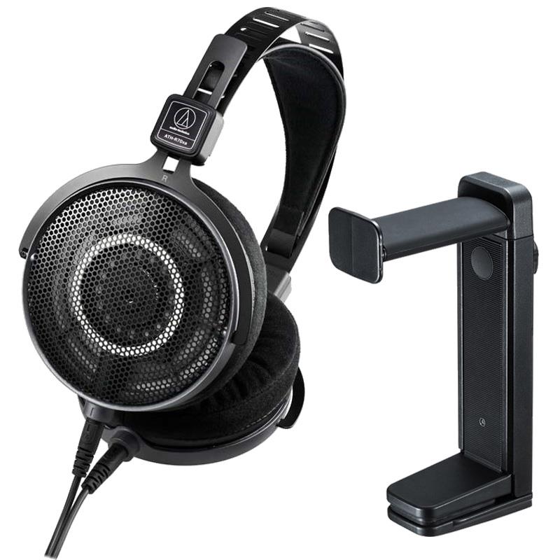 audio-technica 【クリエイター応援キャンペーン】ATH-R70xa+サンワサプライ PDA-STN25BK ヘッドフォンハンガーセット (オーディオテクニカ)(開放型)(モニターヘッドホン)(サンワサプライ)(ヘッドホンスタンド)｜イケベ楽器 イケシブ