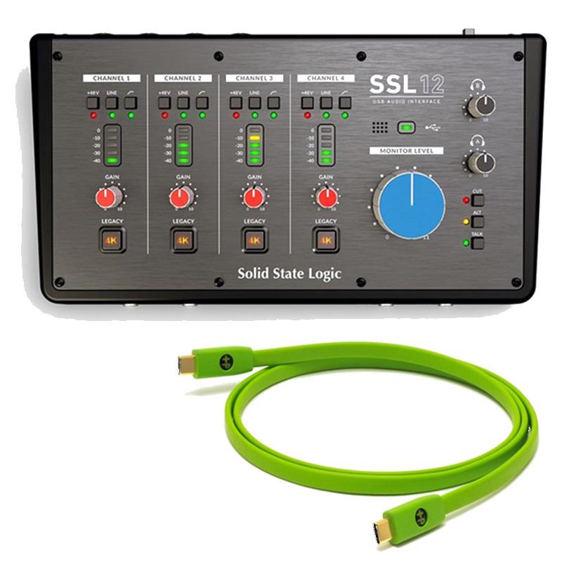 SSL(Solid State Logic) SSL12 + OYAIDE製高品質USBケーブルセット(Type C to C 1.0m)(最大12in/8out USB 3.0 Type C)(SSL 12)(オーディオインターフェイス)(エスエスエル)(DTM)(オヤイデ)