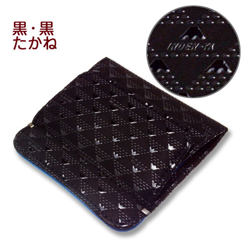 印伝・印傳屋・小銭入れ四方開き【財布・小銭入れ・コインケース】2802・黒／黒　たかね｜五代目　池庄