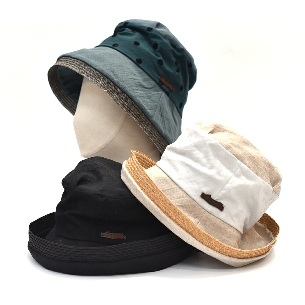 ハット【tuduri ツヅリ】【SS】ビーチボールハット 綿 麻 ハット 日除け 帽子 レディース 女性 オールシーズン 春夏 かわいい おしゃれ 　ブレードハット　日本製 サイズ調整 ファッション小物 プレゼント 贈り物 水玉 10,153円