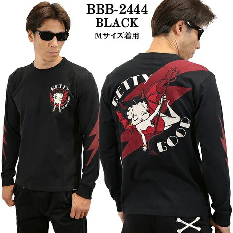 VANSON/バンソン 天竺 長袖Tシャツ ロンTEE THE BRAVEMAN×BETTY BOOP ベティーブープ bbb-2444
