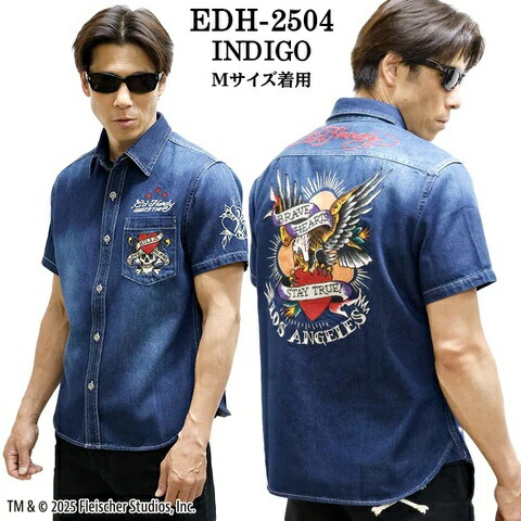Ed Hardy  エドハーディー  刺しゅう 刷り上げる 半袖 プルオーバー    メンズ    EDH-2504
