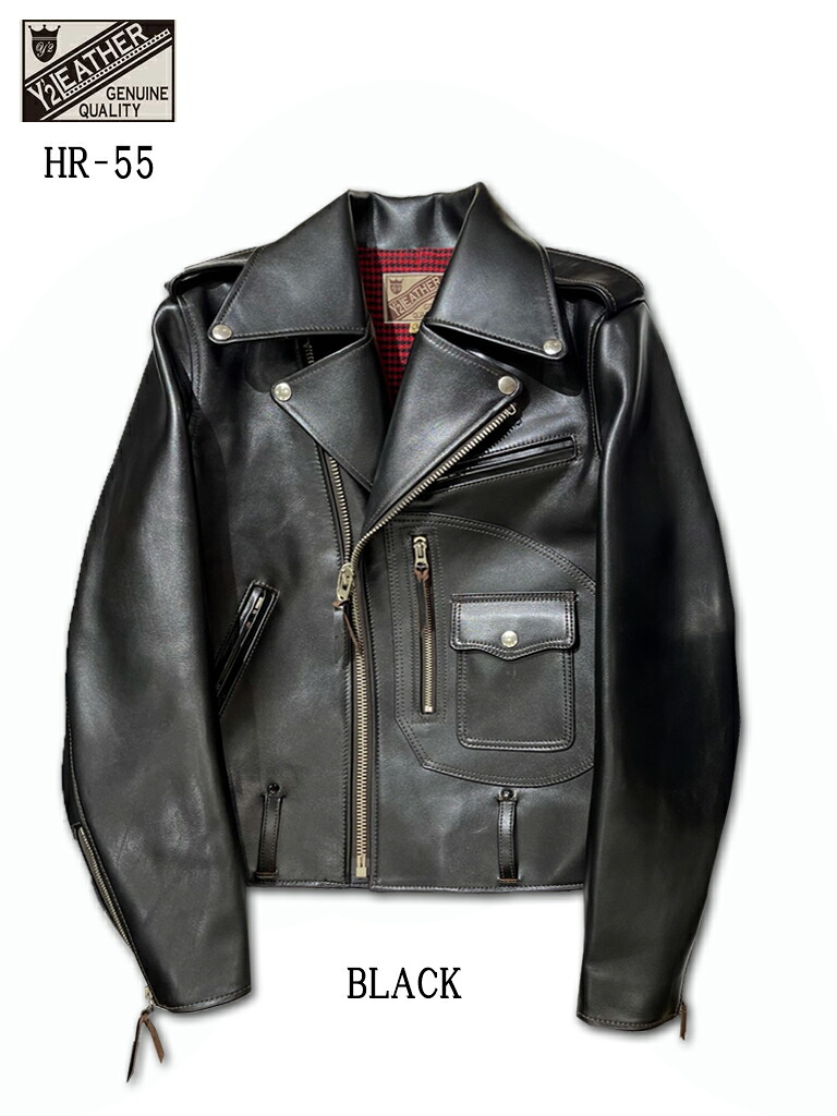 Y'2 LEATHER ワイツーレザー「HR-55」 VINTAGE HORSE D-POCKET DOUBLE RIDERS : ヴィンテージホース ディーポケット ダブルライダース|粋屋店