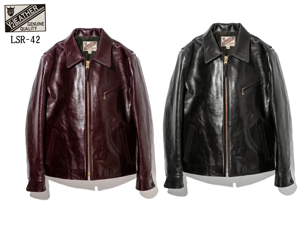 Y'2 LEATHER ANILINE STEER SINGLE RIDERS : ワイツーレザー アニリン ステアー シングルライダース LSR-42