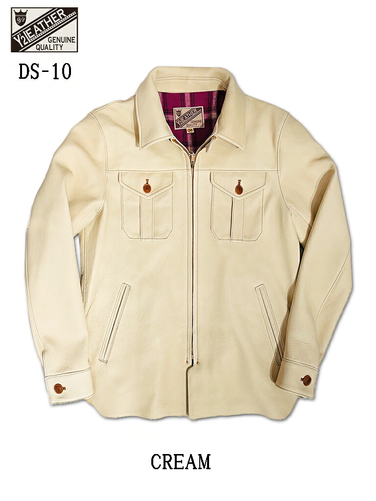 Y'2 leather DEER SKIN SHIRTS JACKET ワイツーレザー 鹿革　シャツジャケット DS-10｜粋屋店