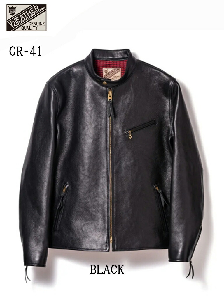 Y\'2 leather GOAT SKIN SINGLE BREASTED JACKET ワイツーレザー 革ジャン 本革 山羊革 ジャケット メンズ レザージャケット GR-41|粋屋店