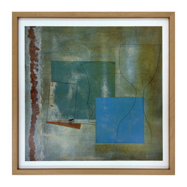 アートパネル Ben Nicholson ベン・ニコルソン　ベン・ローダー・ニコルソン June,1961(green goblet and blue square) 正方形 モダン 玄関 アートフレーム アートポスター 天然木 おしゃれ 絵画 額入り フレーム付き 壁掛け 寝室 ギフト プレゼント 新生活 送料無料 ssx