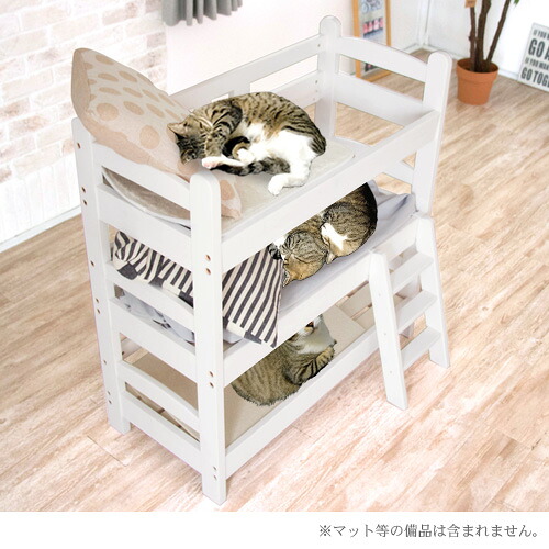 楽天市場 木製 猫ベッド 3段 ネコベッド 三段ベッド 3段ベッド ねこベッド 猫用ベッド 木製ベッド 猫家具 ネコ家具 ペット用 ホワイト ナチュラル ミックス おしゃれ 可愛い かわいい おすすめ 人気 Ikikagu イキカグ