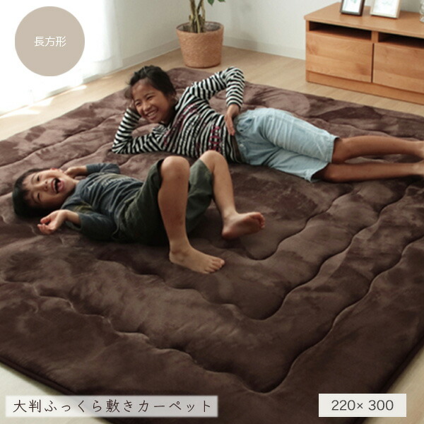 ラグ こたつ敷き布団 長方形 幅広ラグ ブラウン 約220&times;300cm 大判 フランネル ラグマット クッション性 防音性 保温性 おしゃれ 送料無料｜IKIKAGU（イキカグ） 14,768円