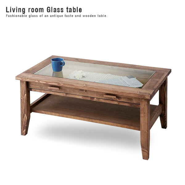 木製コーヒーテーブル ガラストップ 北欧　アンティーク家具 az-ta200125-01_3.jpg