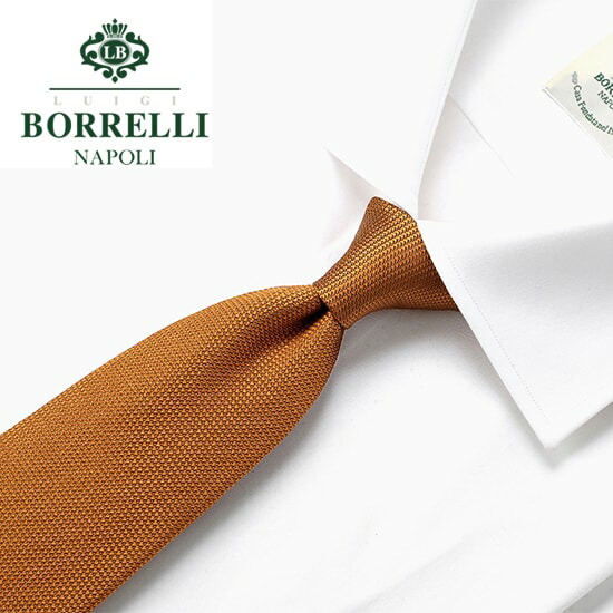 ルイジボレッリ ルイジボレリ LUIGI BORRELLI / 22-23AW シルクホップサックソリッドネクタイ「361246」(バーントオレンジ)/ あす楽非対応 ブランド ビジネス オールシーズン