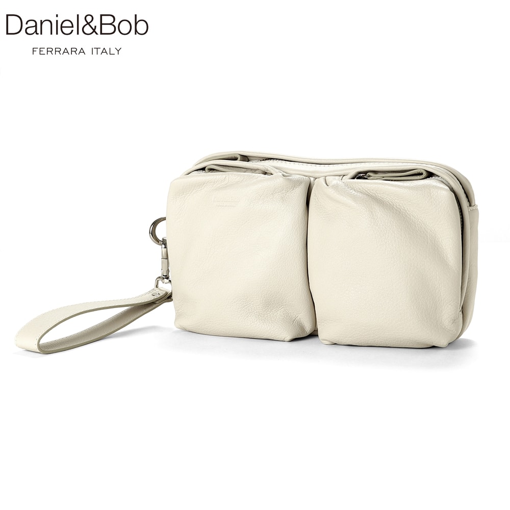 【ポイント10倍】ダニエル&ボブ Daniel&Bob ／【国内正規品】／ ソフトスムースレザースマートクラッチバッグ「ASTOLFO」 （チョークホワイト） ／ セール除外品 アストルフォ レザーバッグ カバン 革 鞄