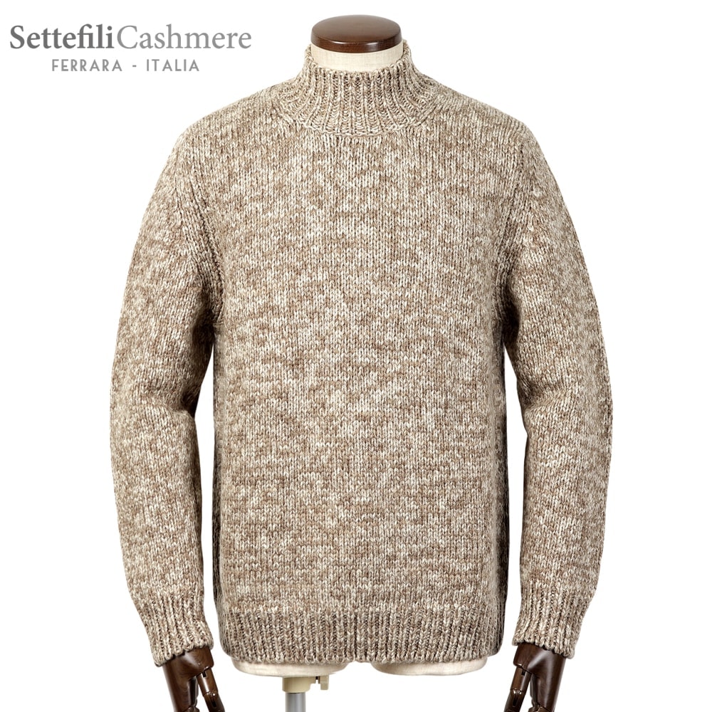 Settefili Cashmere Ｍ　ベージュブラウン系ポロ Settefili Cashmere M ベージュブラウン系ポロ 楽天市場