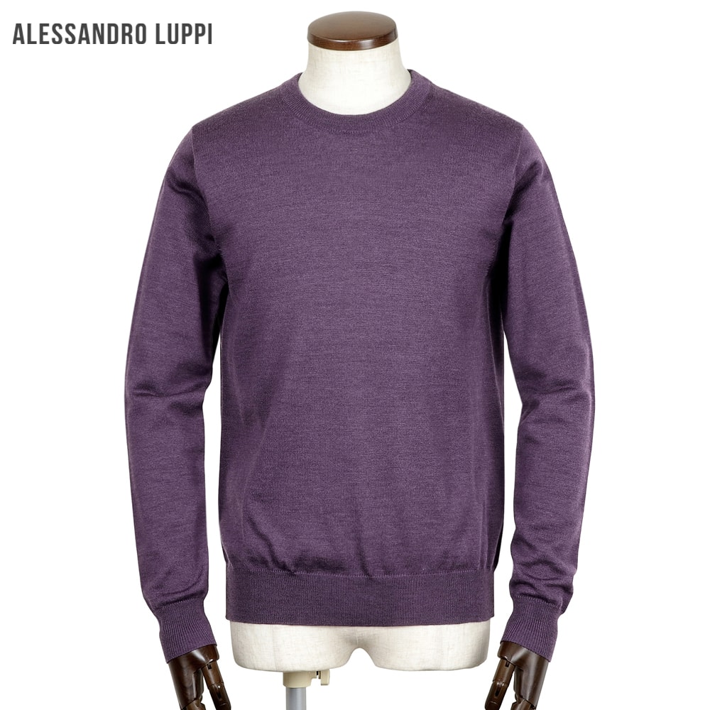 【TIME SALE】アレッサンドロルッピ Alessandro Luppi ／ 25-26AW ZEGNA BARUFFAキャッシュウールハイゲージクルーネックニット「1220」（MAUVE／スモークパープル）【ラッピング相応う】／ 秋冬 メンズ イタリア共和国 プルオーバー ウォッシャブルウール ゼニアバルッファ