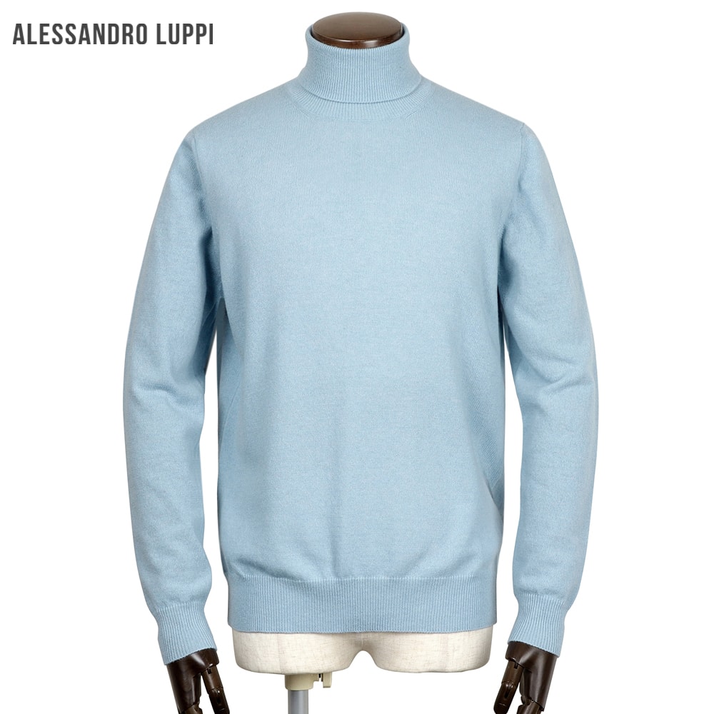 アレッサンドロルッピ 10ゲージコットン長袖クルーネックニット50 ネイビー ALESSANDRO LUPPI アレッサンドロルッピ クルーネック コットン