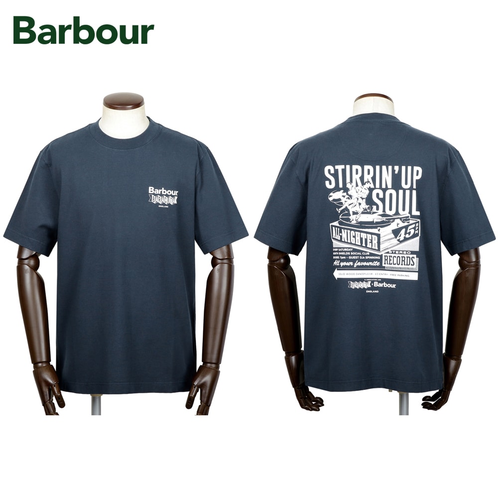 【TIME SALE】バブアー×バラクータ Barbour×BARACUTA ／【国内置き目品】／ 綿織物テンジク半袖クルーネックカットソー「MTS1507（ALL NIGHTER os T-SHIRT）」（NAVY／米国海軍）【ラッピング相応う】／ 押さえる模範例 ダブル名まえ メンズ トップス 半袖プルオーバー
