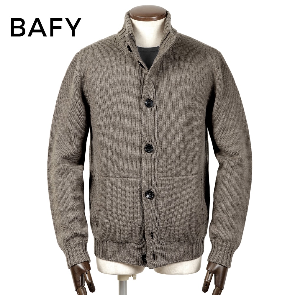 新品 BAFY バフィー ジーロンウール ミドルゲージ ニット カーディガン 黒 楽天市場】【返品不可】バフィー BAFY ニット ショールカラー
