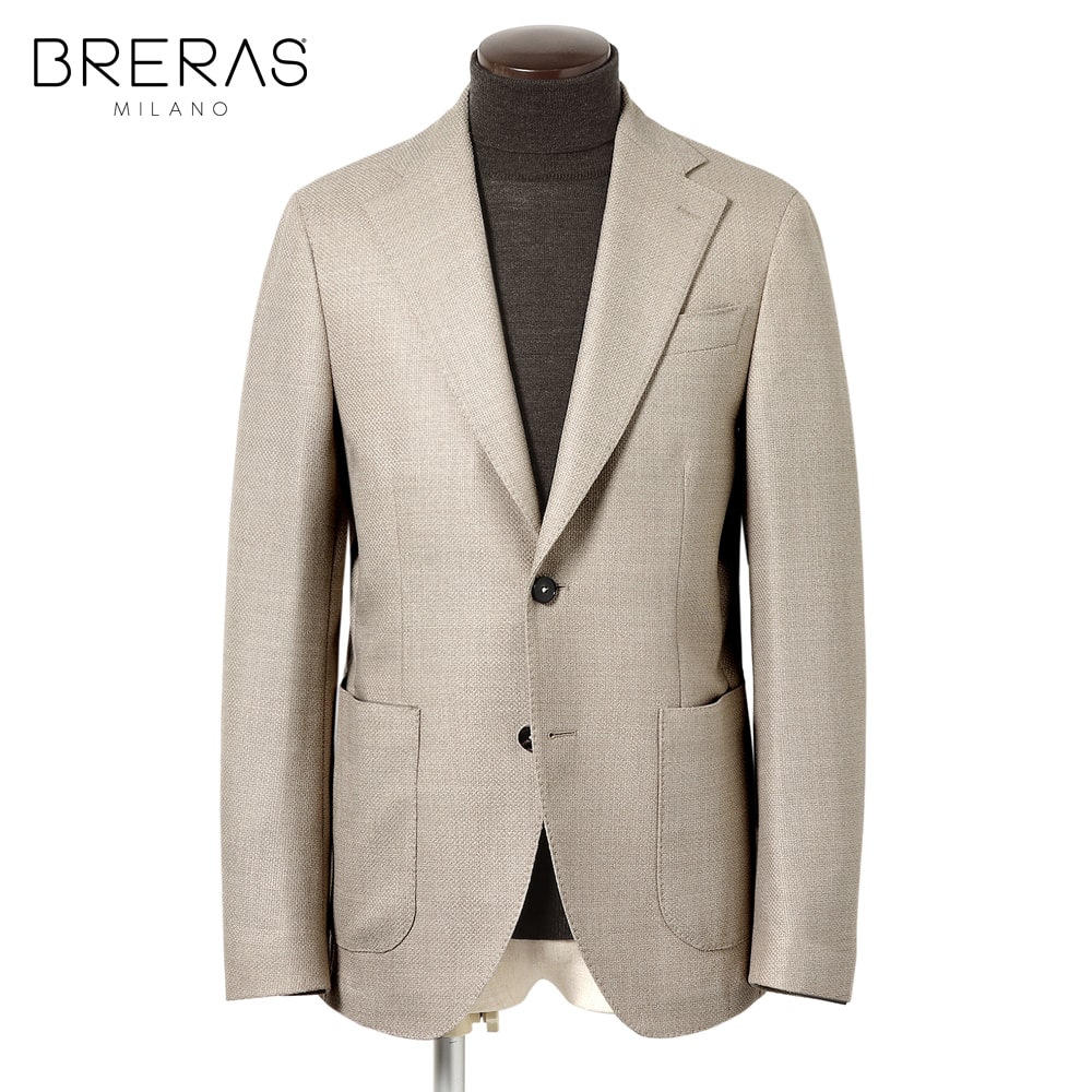 【SALE】ブレラス BRERAS ／ 25-26AW ANGELICOウールホップサック2B上衣「VENEZIA」（グレージュ）【ハンガー便選りわける聞き入れる】／ 3時節 メンズ イタリア共和国 商行為 無地 アンジェリコ