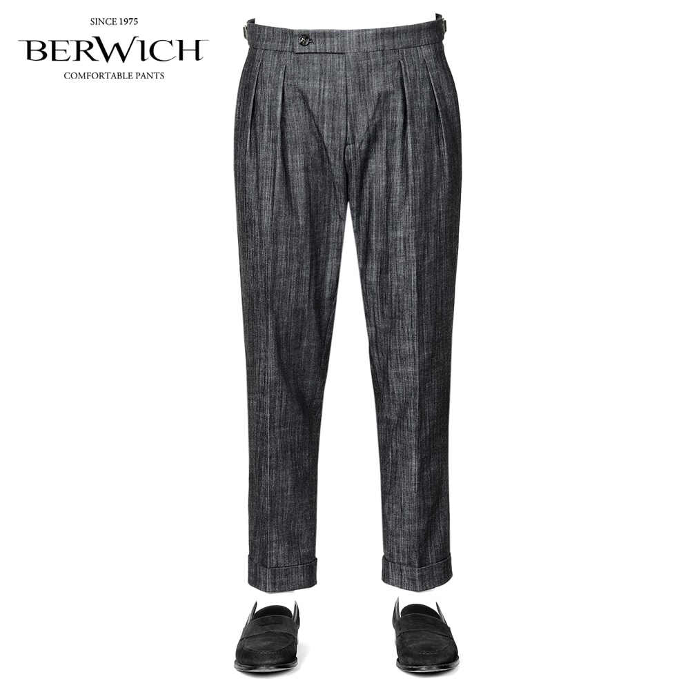 BERWICH ベルウィッチ スラックス スコッチ 42 カノニコ 秋冬 グレー BERWICH ベルウィッチ スコッチ パンツ ウールサキソニー 2025AW