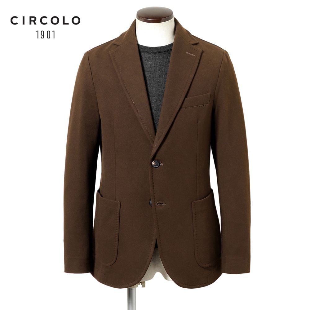 美品】CIRCOLO 1901 ジャージー ダブル ジャケット ブラウン 48