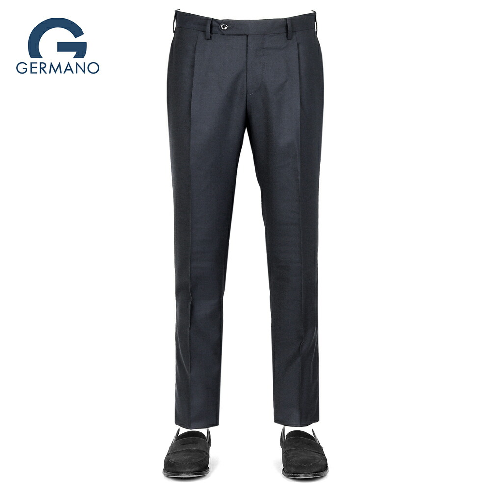 GERMANO ジェルマーノ ブラック ウールスラックス 50 GERMANO ジェルマーノ ブラック ウールスラックス 50