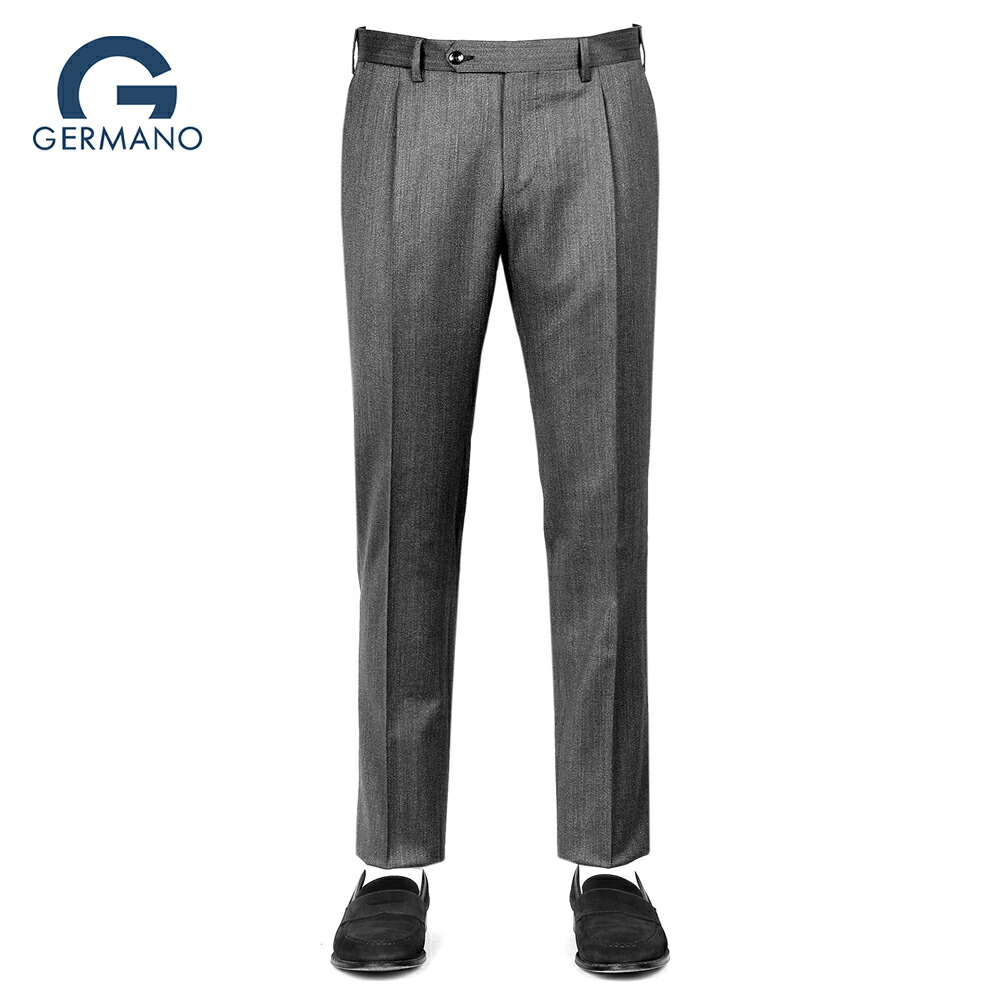 [美品]Germano サイズ48 春夏用ウールスラックス ミディアムグレー 楽天市場】ジェルマーノ GERMANO ／ 25-26AW ウォッシャブル