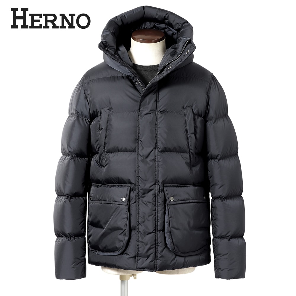 新品✨定価13万　HERNO ナイロンジャケット　撥水加工　ネイビー　濃紺38 メンズ ナイロンウルトラライト ボンバージャケット ネイビーブルー