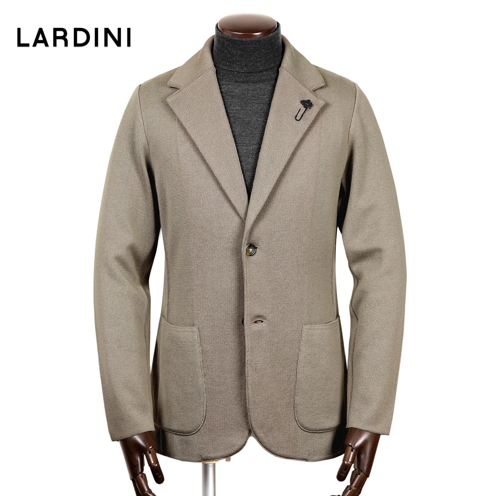<極美品>LARDINI ブラウン ウール ニットジャケット サイズS相当 LARDINI - ウール ニット 2B ジャケット / ブラウン | BEKKU HOMME