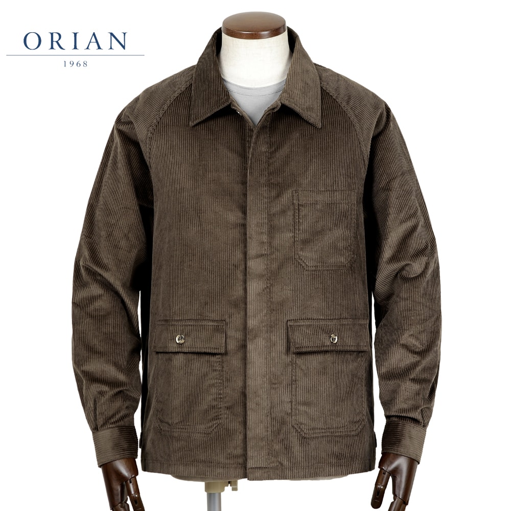 【百貨店SALE／返品・取り替えっこ不可】オリアン ORIAN ／【国内定め事品】／ 25-26AW 綿織物太畝コーデュロイドライビングブルゾン「RARMY」（赤銅色）／ 秋冬 メンズ イタリア共和国 コール天上衣 ミリタリー上衣 無地