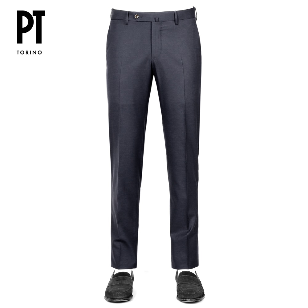 【百貨店SALE／返品・取り替えっこ不可】PT TORINO ピーティートリノ ／【国内置き目品】／ 25-26AW ウォッシャブルライトテクノウールサージノープリーツパンツ（ダークネイビー）【ラッピング相応う】／ PT01 PTトリノ 旅行家 秋冬 3時節相応う