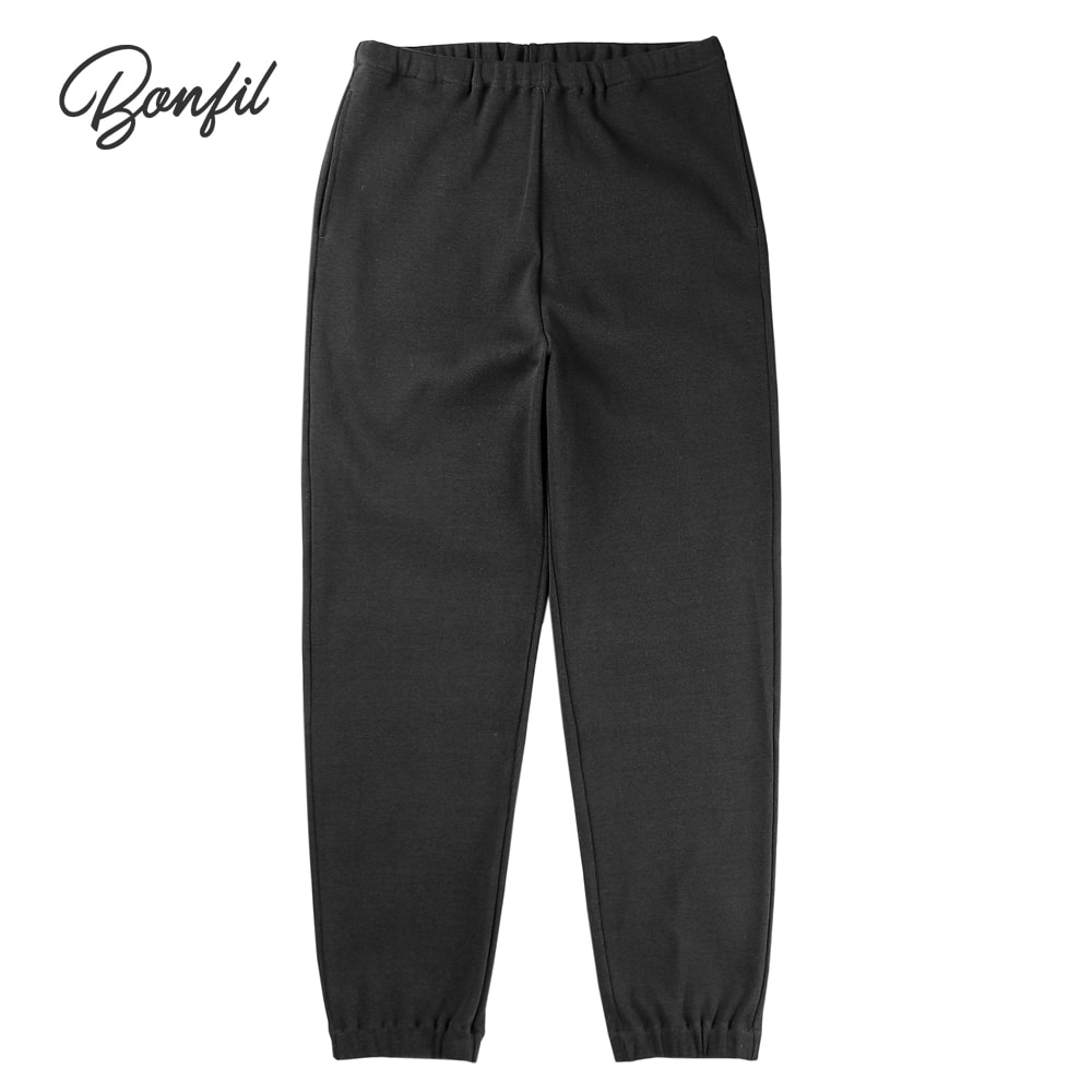 【百貨店SALE／返品・取り替えっこ不可】ボンフィル Bonfil ／【国内定まり品】／ ヘビーオンスコットンフライスリラックステーパードパンツ「BON-12」（黒いこと）【ラッピング相応う】／ オール季節 メンズ 日本 ボトムス スウェットパンツ 甚だしい薬局衡オンス 無地