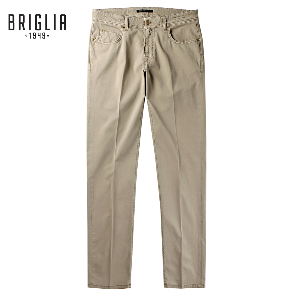 【尖んがり10倍】ブリ後ろ側 1949 BRIGLIA 1949 ／【国内定め事品】／ 生産物染め綿織物伸ばすことオックスフォード調ジャカード5隠しズボン下「STEVE」（ベージュ）【ラッピング相応う】／ 3時期 メンズ イタリア共和国 ボトムス スリムテーパード スティーブ