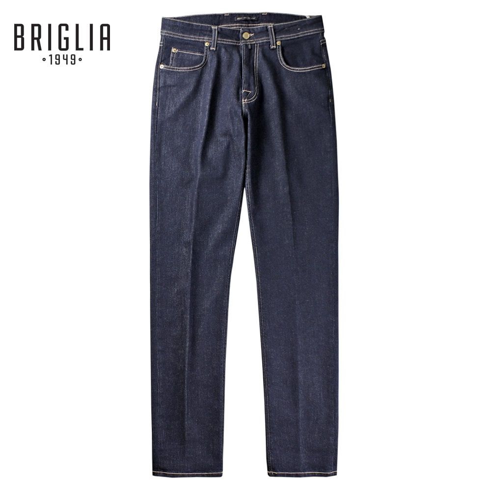 【尖んがり10倍】ブリ後ろ側 1949 BRIGLIA 1949 ／【国内定め事品】／ ワンウォッシュコットンストレッチデニム5隠しデニム「STEVE」（インディゴブルー）【ラッピング相応う】／ オール時期 メンズ イタリア共和国 ボトムス スリムテーパード スティーブ