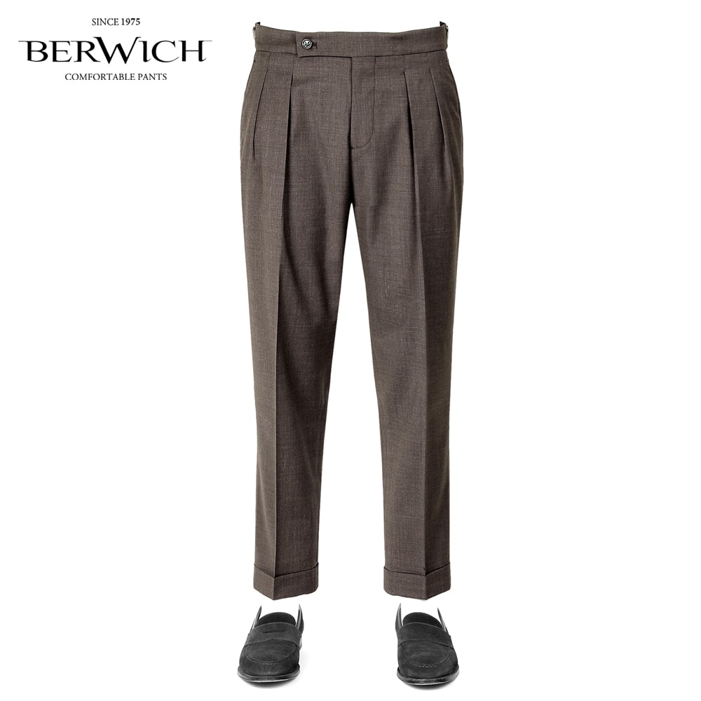 【48サイズ】SPIRIT of BERWICH イタリア製 ブラック パンツ BERWICH BERWICH【ベルウィッチ】ツープリーツパンツ SCOTCH