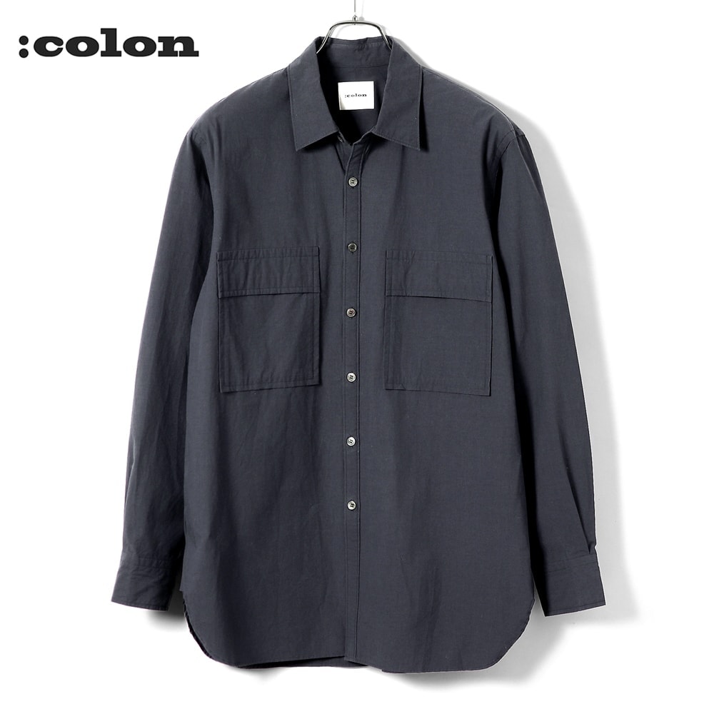【クーポン対象】【SALE】コロン ：colon ／【国内正規品】／ 近江晒コットン60番手単糸タイプライターダブルポケットシャツ「CSH-4」 （ネイビー） 【ラッピング対応】／ オールシーズン メンズ 日本 長袖シャツ コットンシャツ