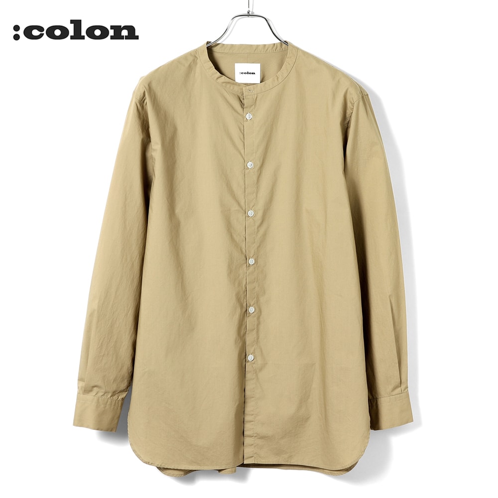 【ポイント10倍】【SALE】コロン :colon /【国内正規品】/ コットン120番手双糸タイプライターバンドカラーシャツ「CSH-5」(フレンチベージュ)【ラッピング対応】/ オールシーズン メンズ 日本 長袖シャツ スタンドカラーシャツ|粋な着こなし 店