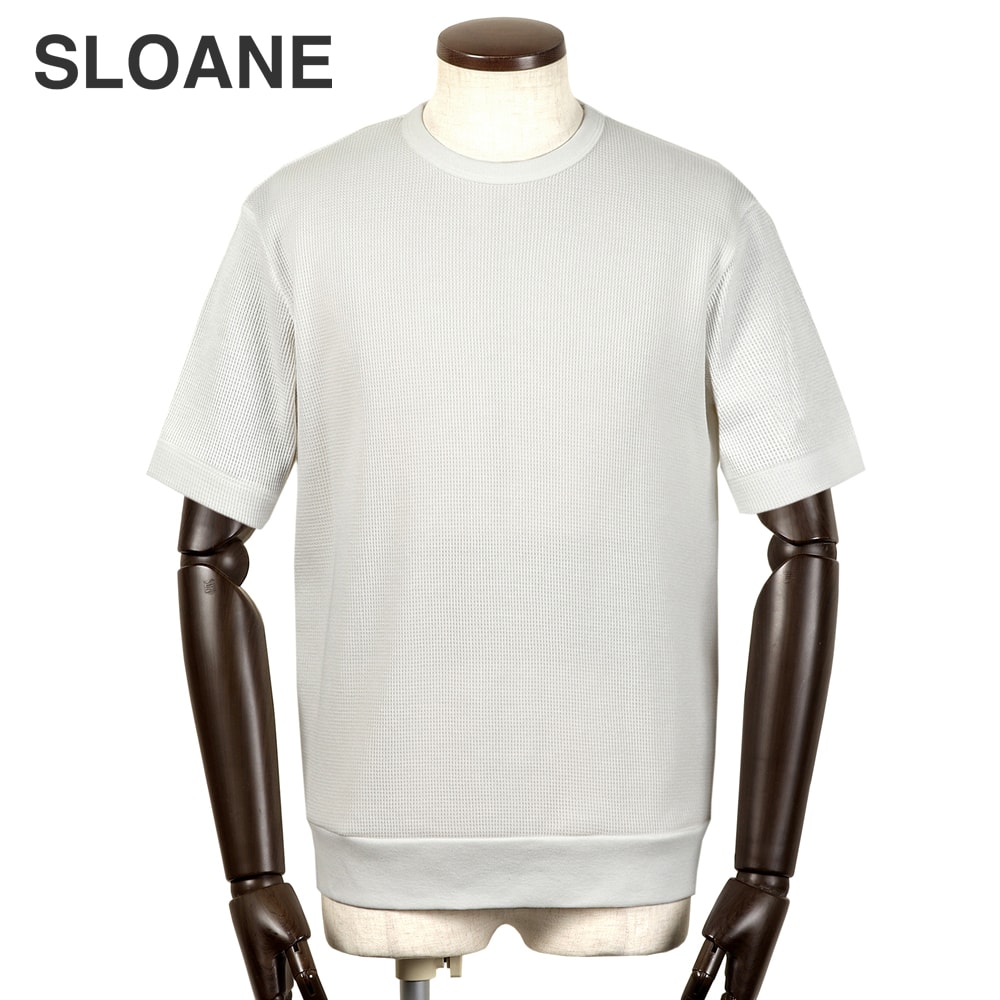 スローン SLOANE ／【国内置き目品】／ 当店別注30番手単糸綿織物度端っこワーヘル半袖クルーネックカットソー「SL9S-T923」（白いこと）【ラッピング相応う】／ オール時節 メンズ プルオーバー 紅茶プルオーバー サーマルシャツ